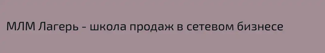 МЛМ Лагерь - школа продаж в сетевом бизнесе